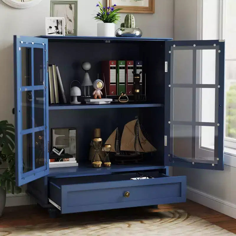 Okak Buffet Minimaliste, Meuble de Rangement avec 2 Portes et 3 Étagères, Meuble de Rangement pour Salon, Salle à Manger, Cuisine