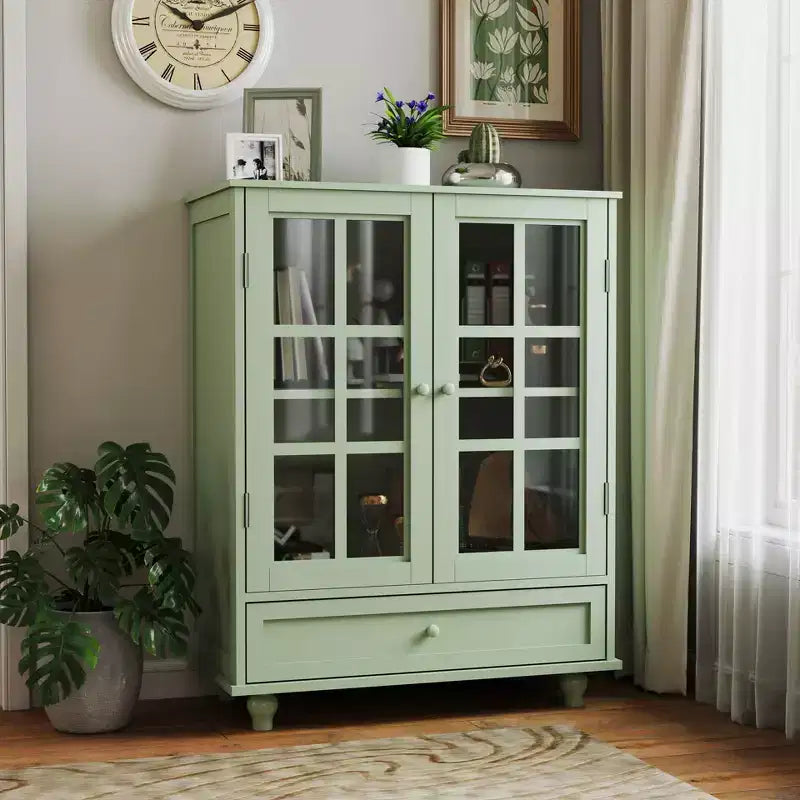 Okak Buffet Minimaliste, Meuble de Rangement avec 2 Portes et 3 Étagères, Meuble de Rangement pour Salon, Salle à Manger, Cuisine