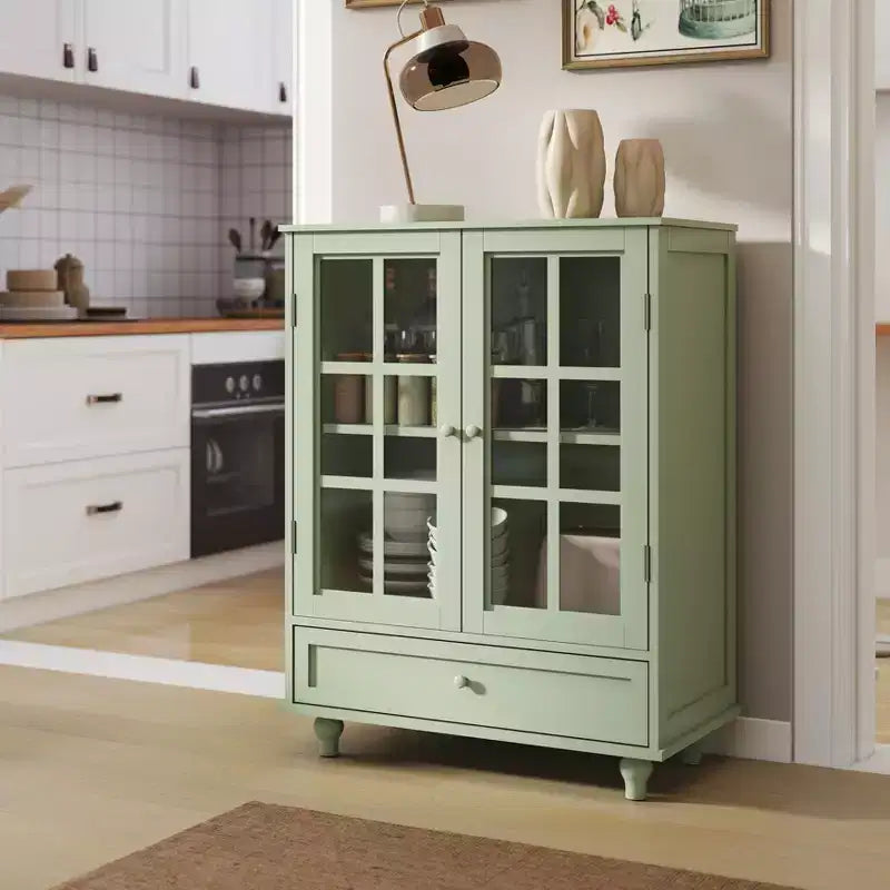 Okak Buffet Minimaliste, Meuble de Rangement avec 2 Portes et 3 Étagères, Meuble de Rangement pour Salon, Salle à Manger, Cuisine