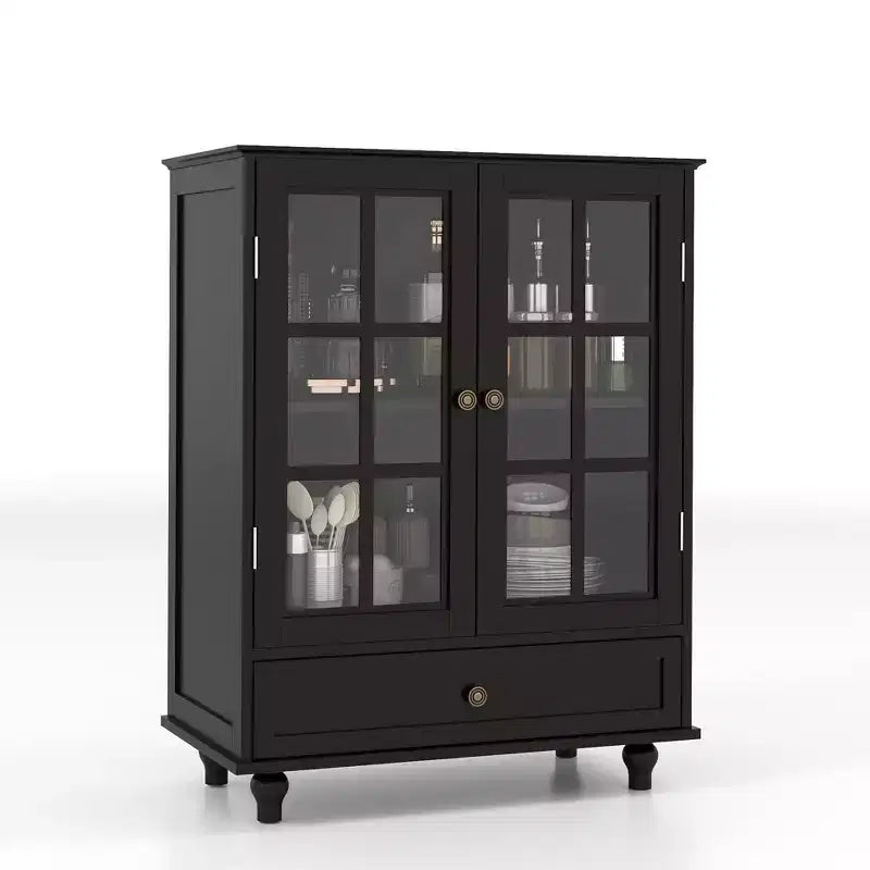 Okak Buffet Minimaliste, Meuble de Rangement avec 2 Portes et 3 Étagères, Meuble de Rangement pour Salon, Salle à Manger, Cuisine