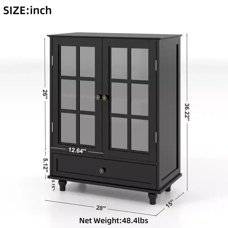 Okak Buffet Minimaliste, Meuble de Rangement avec 2 Portes et 3 Étagères, Meuble de Rangement pour Salon, Salle à Manger, Cuisine