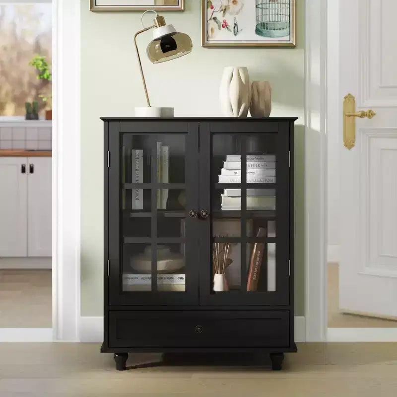 Okak Buffet Minimaliste, Meuble de Rangement avec 2 Portes et 3 Étagères, Meuble de Rangement pour Salon, Salle à Manger, Cuisine
