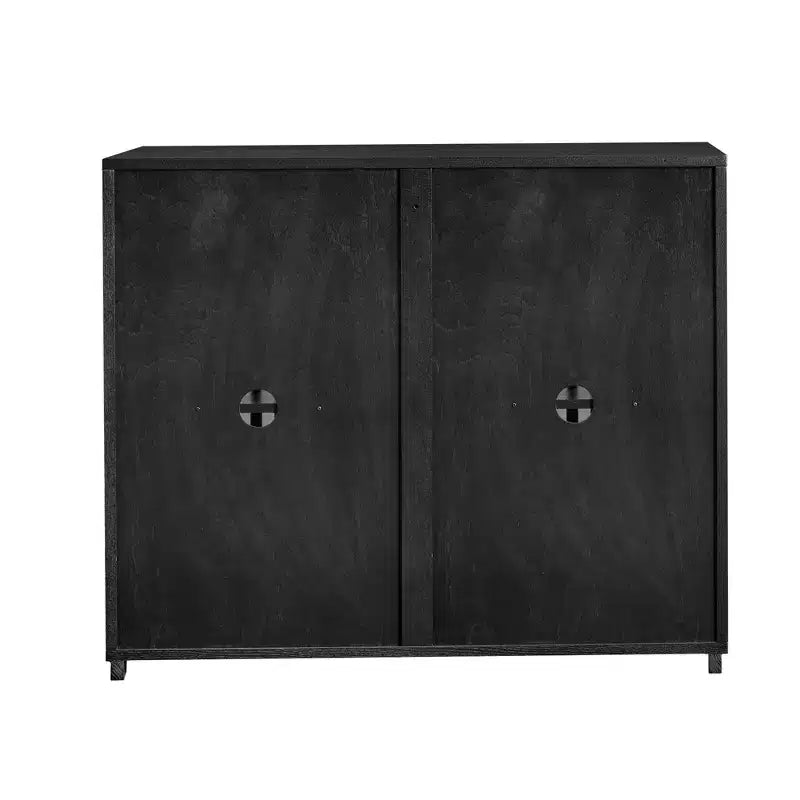Meuble bas Okak Mid-Century, buffet avec 2 portes et 2 étagères, meuble de rangement pour salon, salle à manger, cuisine