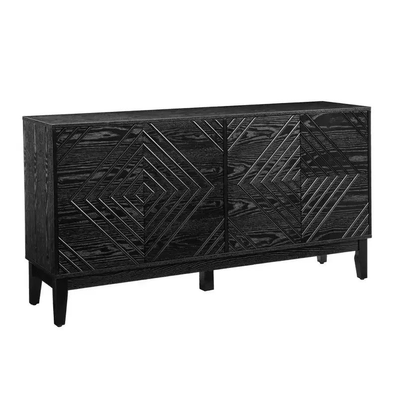 Okak Buffet de Ferme 153,7 cm, Buffet avec 4 Portes et 4 Étagères, Armoire de Rangement pour Salon, Salle à Manger, Cuisine