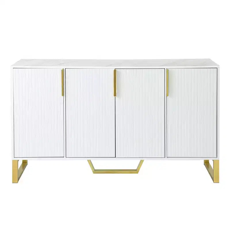 Meuble de rangement moderne Okak, buffet avec 3 portes et 4 étagères, meuble de rangement pour salon, salle à manger, cuisine