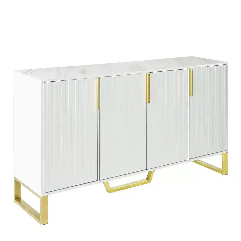 Meuble de rangement moderne Okak, buffet avec 3 portes et 4 étagères, meuble de rangement pour salon, salle à manger, cuisine
