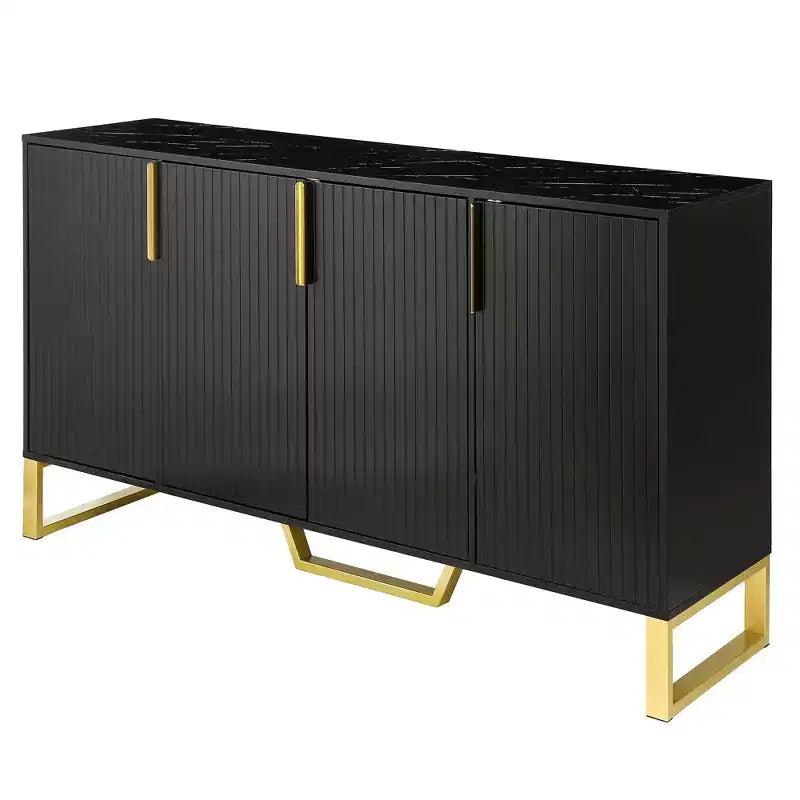 Meuble de rangement moderne Okak, buffet avec 3 portes et 4 étagères, meuble de rangement pour salon, salle à manger, cuisine