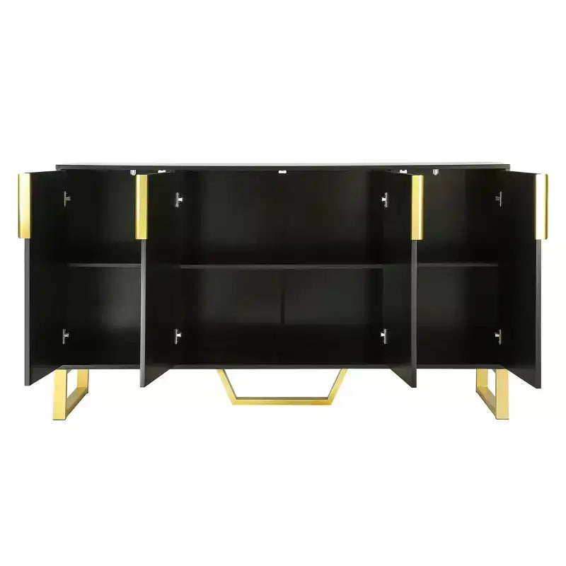 Meuble de rangement moderne Okak, buffet avec 3 portes et 4 étagères, meuble de rangement pour salon, salle à manger, cuisine
