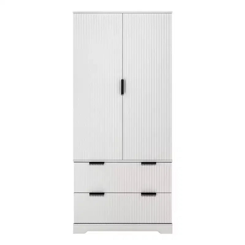 Okak Armoire de rangement haute moderne de 183 cm, armoire de rangement avec 2 portes et 4 tiroirs, meuble pour salon, couloir, cuisine