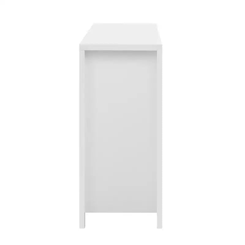 Commode moderne Okak, buffet avec 2 tiroirs et 4 portes, poignées en aluminium, meuble de rangement pour salon, salle à manger, cuisine
