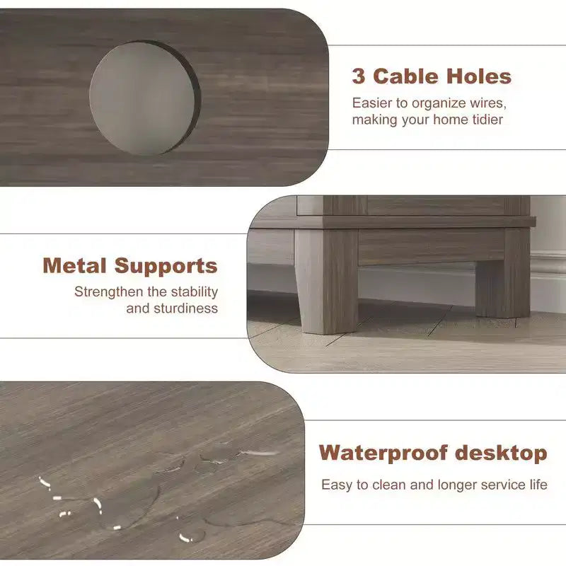 Meuble TV pour 160 cm, meuble TV avec étagères réglables, meuble TV de style ferme avec portes de placard