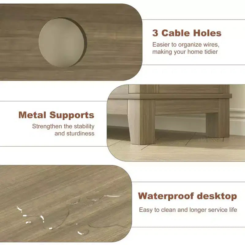 Meuble TV pour 160 cm, meuble TV avec étagères réglables, meuble TV de style ferme avec portes de placard