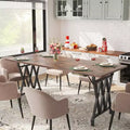 6-person Dining Table, 71 Rectangular Dining Table with X-shaped Metal Legs and Wooden Tabletop, Kitchen Dining Table for 6-8 People
