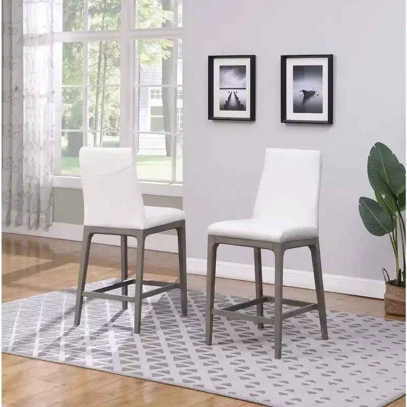 Chintaly Imports, tabouret de comptoir moderne avec base en bois massif