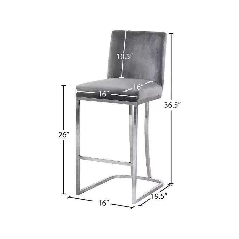 Meridian Furniture,Tabouret en velours Heidi