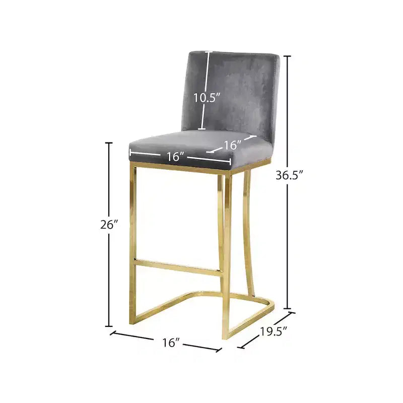 Meridian Furniture,Tabouret en velours Heidi