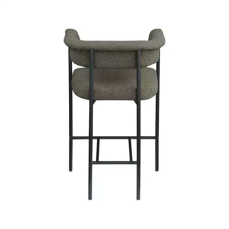 Meridian Furniture, Tabouret de comptoir Malin en tissu bouclette, Lot de 2