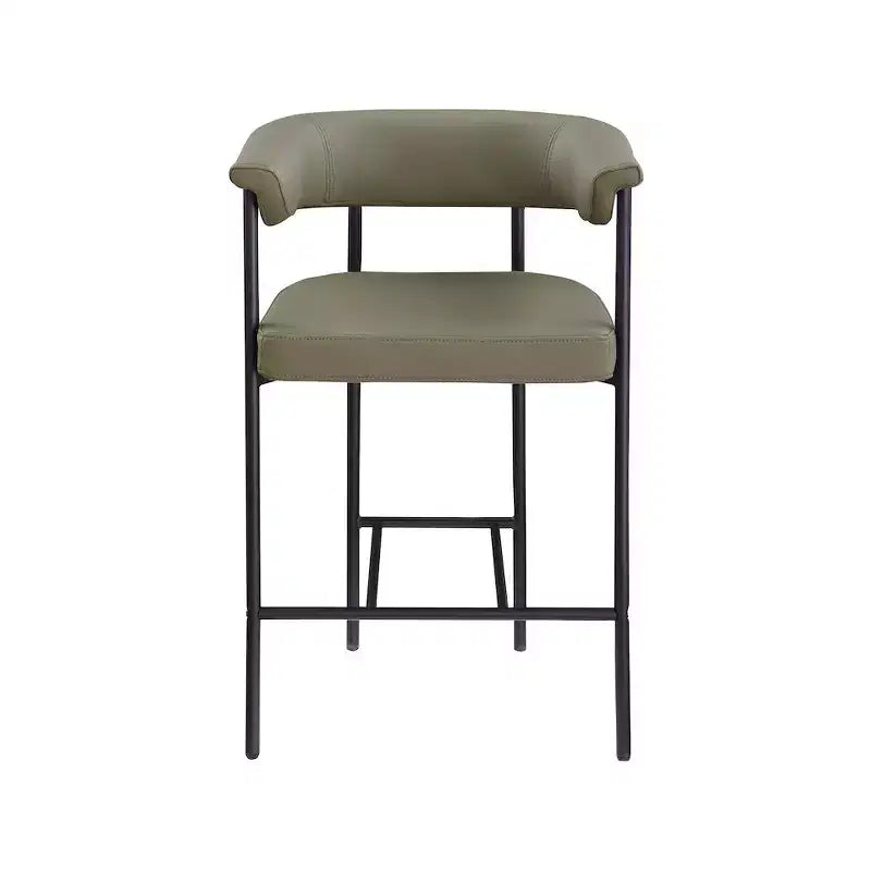 Meridian Furniture, Tabouret de comptoir Malin en tissu bouclette, Lot de 2