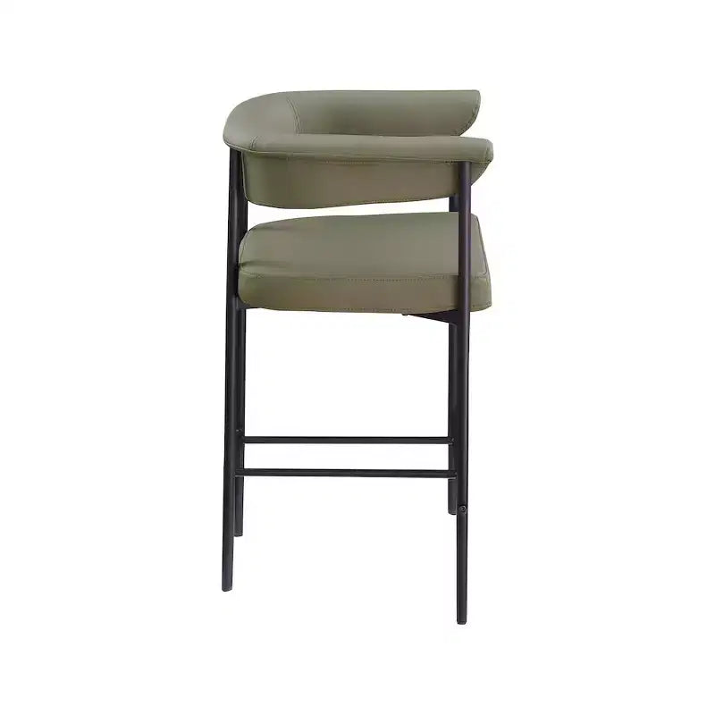 Meridian Furniture, Tabouret de comptoir Malin en tissu bouclette, Lot de 2