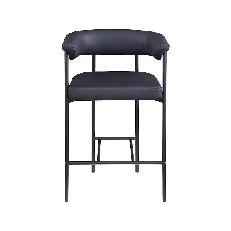 Meridian Furniture, Tabouret de comptoir Malin en tissu bouclette, Lot de 2