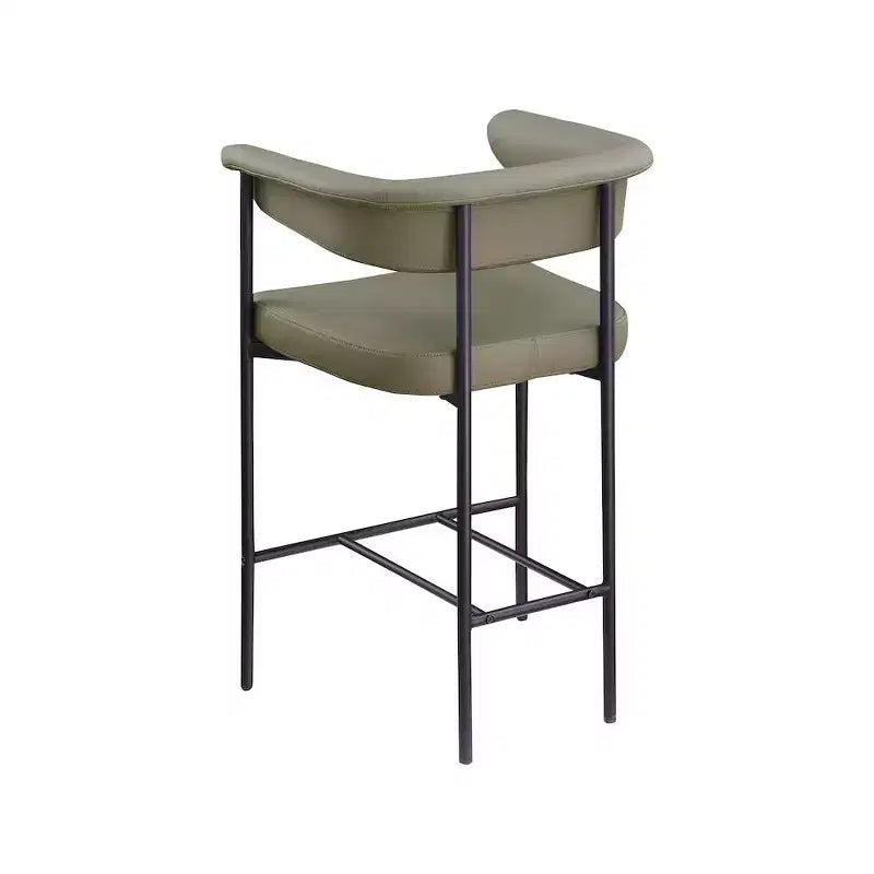 Meridian Furniture, Tabouret de comptoir Malin en tissu bouclette, Lot de 2