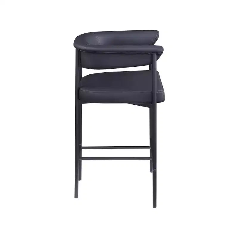 Meridian Furniture, Tabouret de comptoir Malin en tissu bouclette, Lot de 2