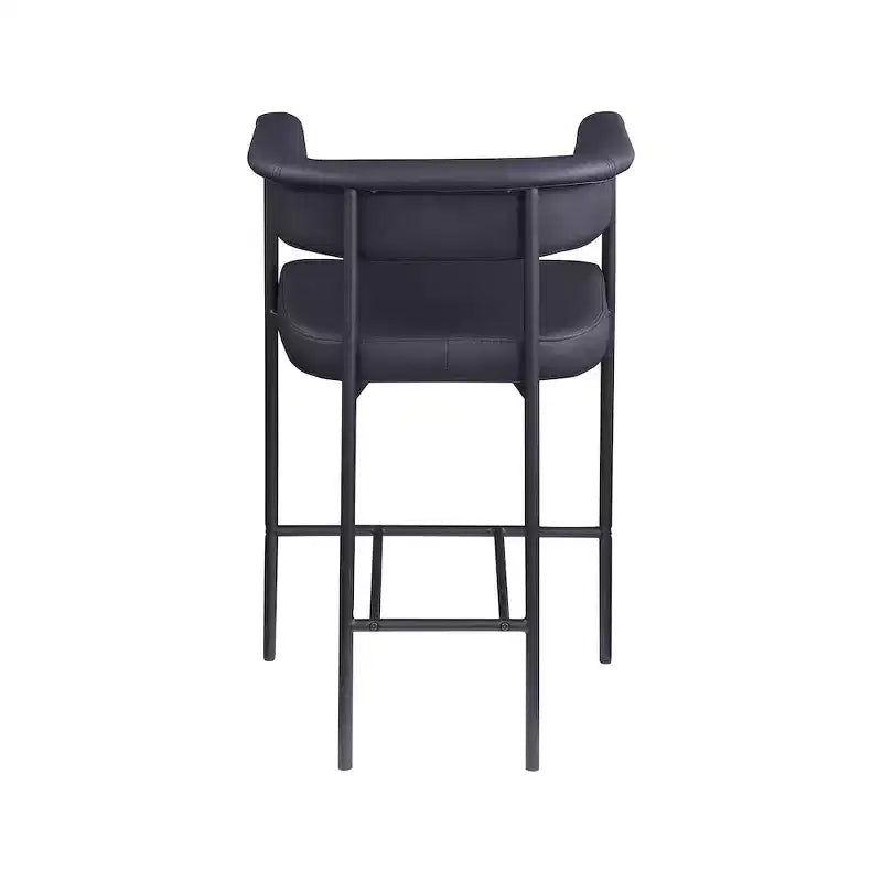 Meridian Furniture, Tabouret de comptoir Malin en tissu bouclette, Lot de 2