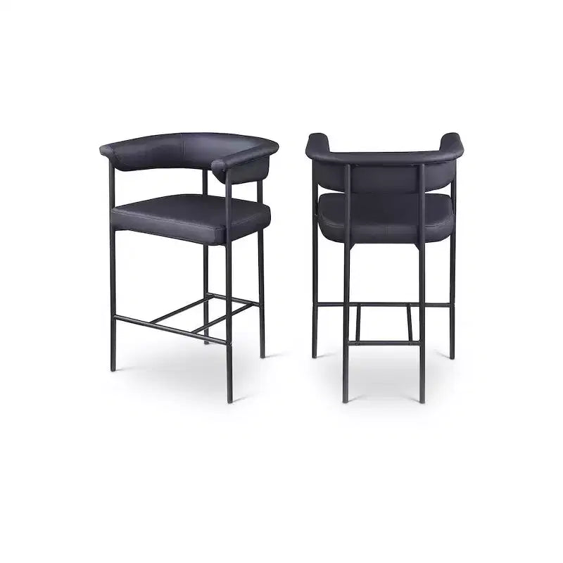 Meridian Furniture, Tabouret de comptoir Malin en tissu bouclette, Lot de 2