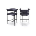 Meridian Furniture, Tabouret de comptoir Malin en tissu bouclette, Lot de 2