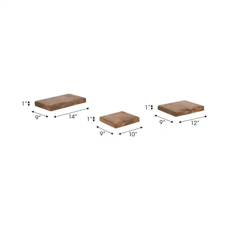 Étagères murales flottantes - Étagères de rangement murales rustiques en bois de manguier massif pour la décoration de la maison et du bureau - Présentoir de style décontracté pour la chambre, le salon