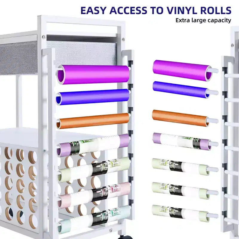 Chariot de rangement et d'organisation pour loisirs créatifs compatible avec machine Cricut, meuble de rangement roulant pour loisirs créatifs