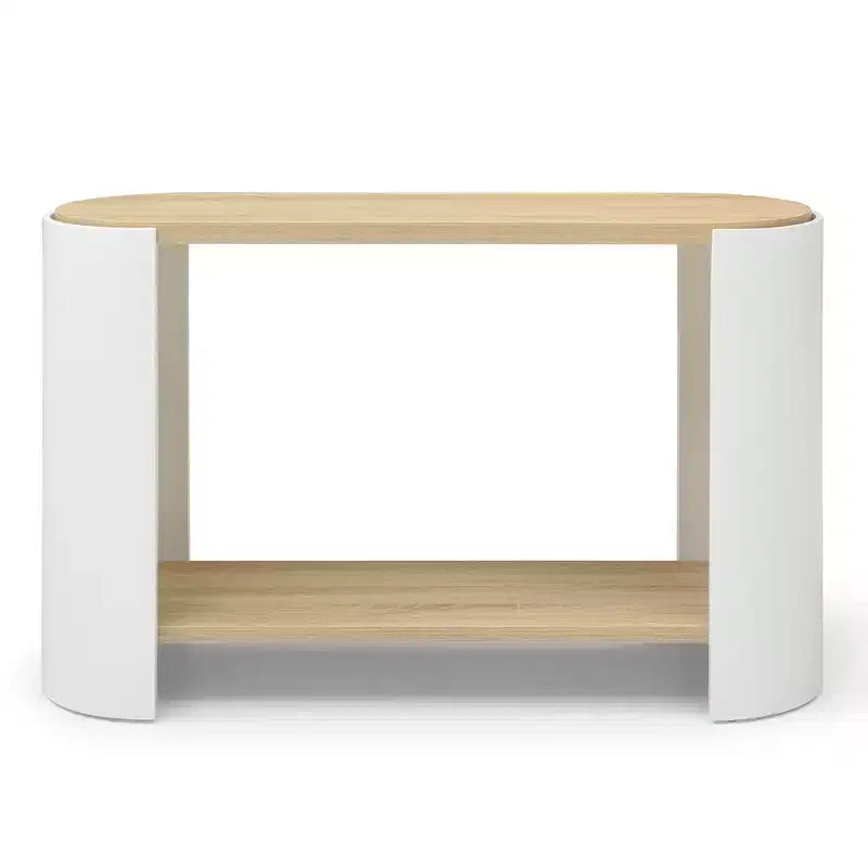 GDFStudio Table console moderne en bois de 48 po avec étagère de rangement à 2 niveaux