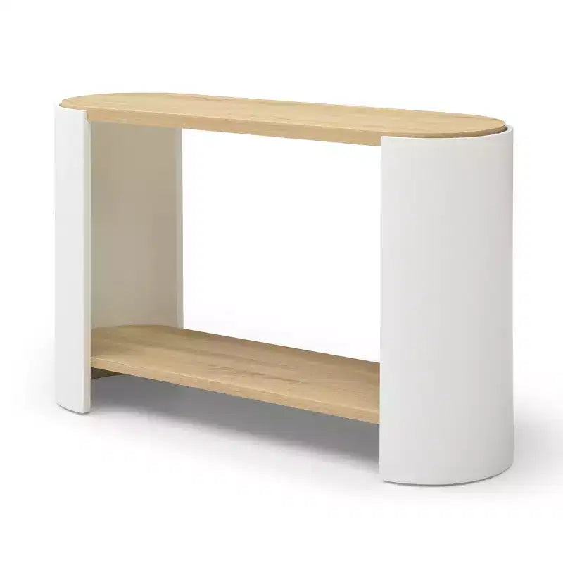 GDFStudio Table console moderne en bois de 48 po avec étagère de rangement à 2 niveaux