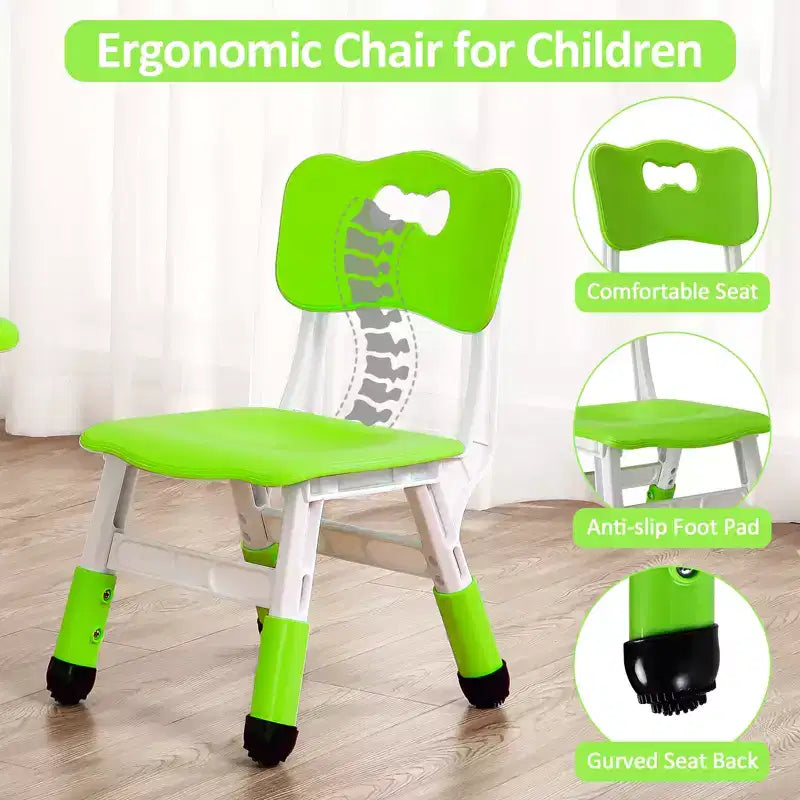 COZONY Table Enfant Réglable avec 4 Chaises, Ensemble Table d'Activités pour Tout-Petits de 23" pour les 2-10 Ans, Bureau de Salle de Jeux Maternelle avec Pieds Antidérapants et Plateau Anti-Graffiti