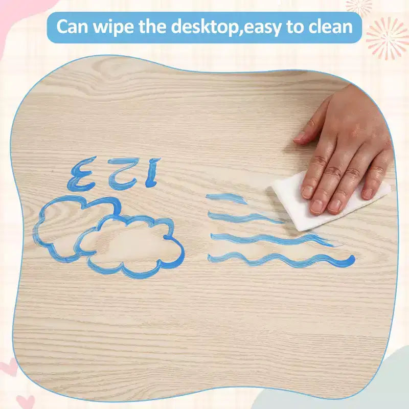 COZONY Table Enfant Réglable avec 4 Chaises, Ensemble Table d'Activités pour Tout-Petits de 23" pour les 2-10 Ans, Bureau de Salle de Jeux Maternelle avec Pieds Antidérapants et Plateau Anti-Graffiti