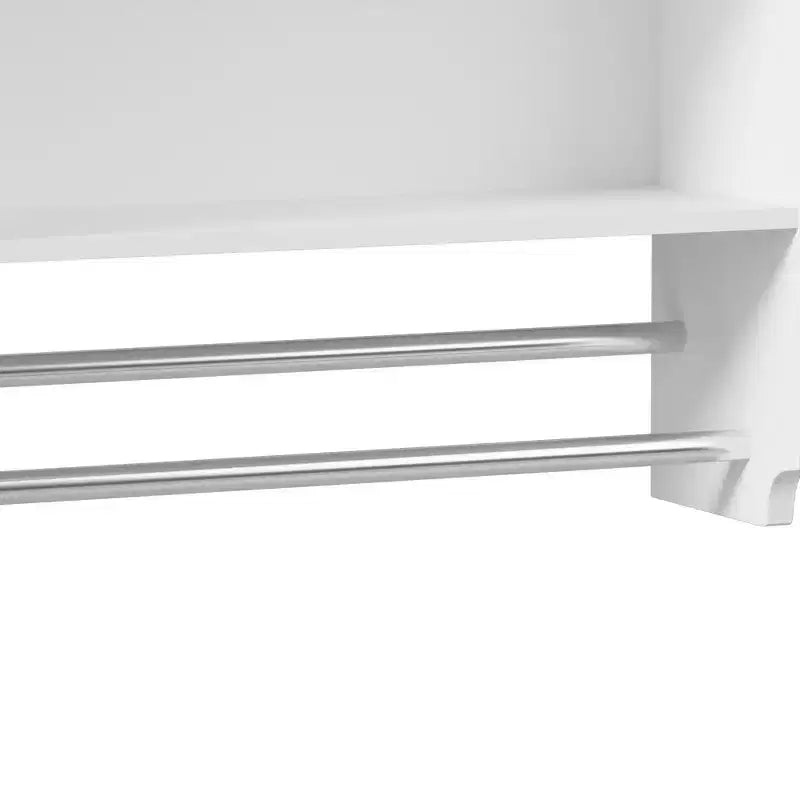 Meuble de rangement de salle de bain VECELO, organisateur de rangement mural avec 2 portes et 1 étagère ouverte, blanc