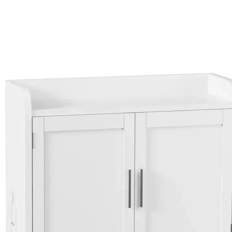 Meuble de rangement de salle de bain VECELO, organisateur de rangement mural avec 2 portes et 1 étagère ouverte, blanc
