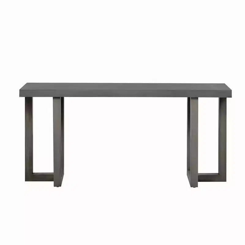 Console moderne Okak 63 po avec pieds en bois massif, table d'entrée élégante avec plateau épais, table de couloir pour salon, chambre à coucher