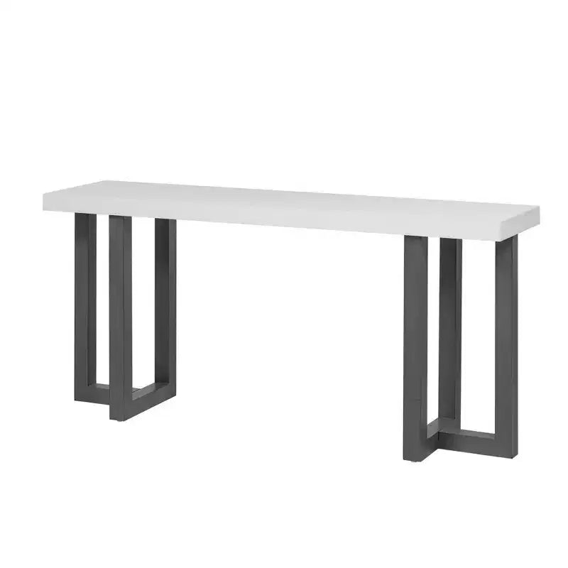 Console moderne Okak 63 po avec pieds en bois massif, table d'entrée élégante avec plateau épais, table de couloir pour salon, chambre à coucher