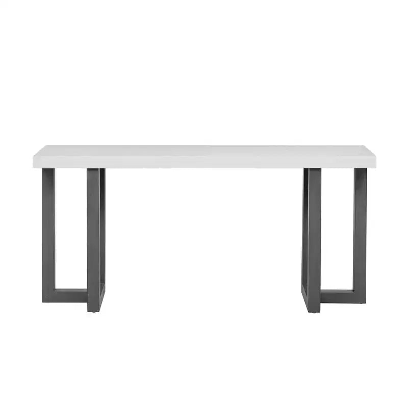 Console moderne Okak 63 po avec pieds en bois massif, table d'entrée élégante avec plateau épais, table de couloir pour salon, chambre à coucher