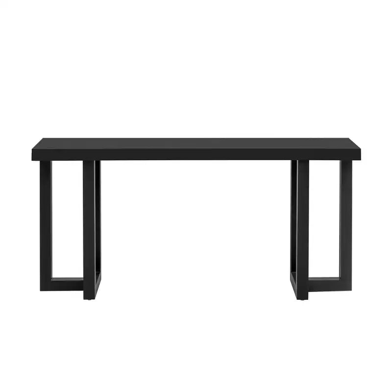 Console moderne Okak 63 po avec pieds en bois massif, table d'entrée élégante avec plateau épais, table de couloir pour salon, chambre à coucher