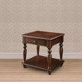Wooden End Table with 1 Drawer and 1 Bottom Shelf