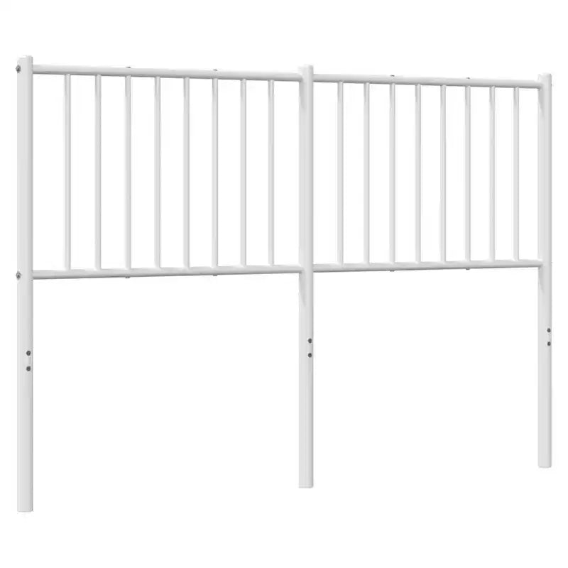 vidaXL Tête de lit en métal de 90 cm pour lits doubles, Tête de lit en acier durable pour chambre moderne minimaliste, Montage facile, Blanc