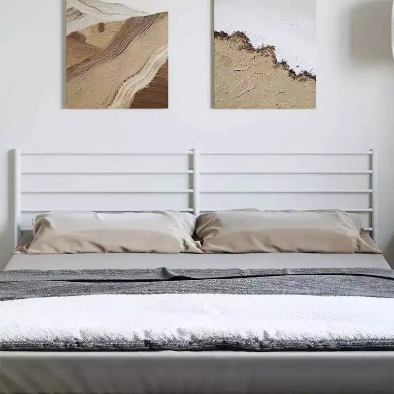 vidaXL Tête de lit en métal 90 cm pour lits King Size, Tête de lit en acier durable pour chambre moderne et minimaliste, Montage facile, Blanc