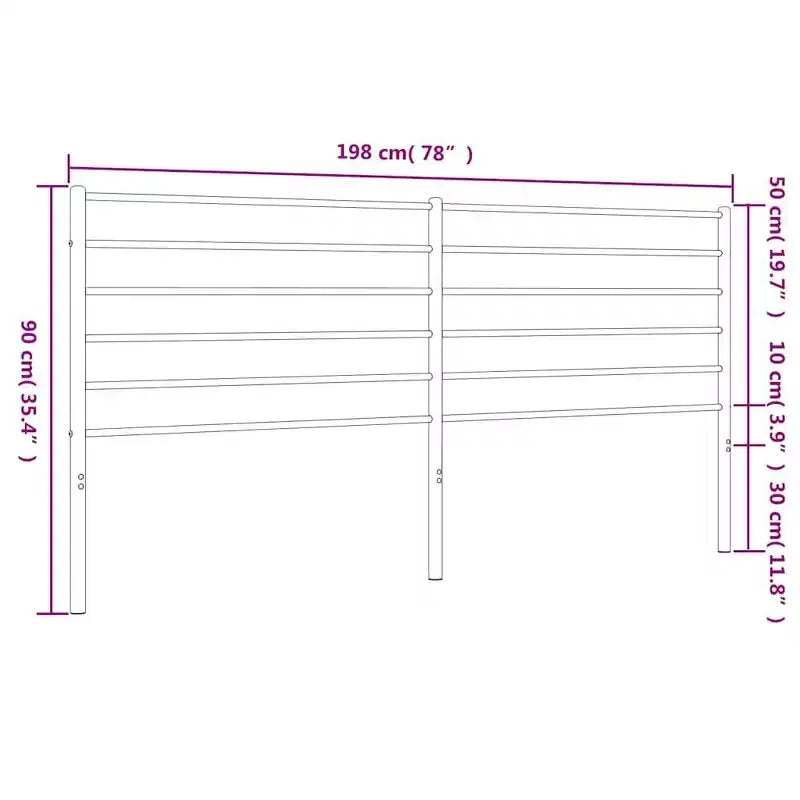 vidaXL Tête de lit en métal 90 cm pour lits King Size, Tête de lit en acier durable pour chambre moderne et minimaliste, Montage facile, Blanc