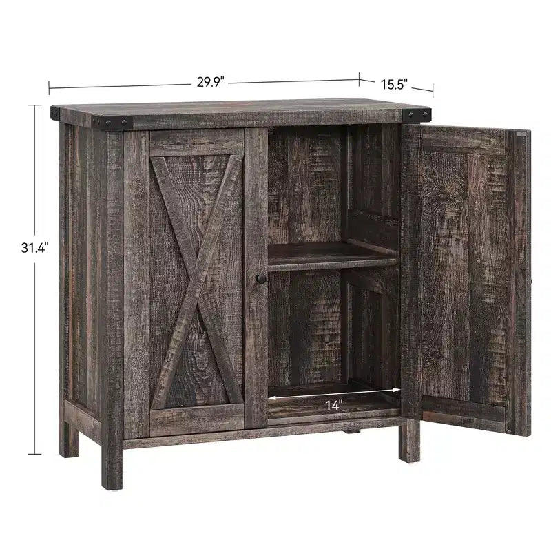 Buffet de ferme avec rangement, Armoire de cuisine avec étagères réglables et 2 portes coulissantes, Meuble de rangement moderne en bois pour salle à manger