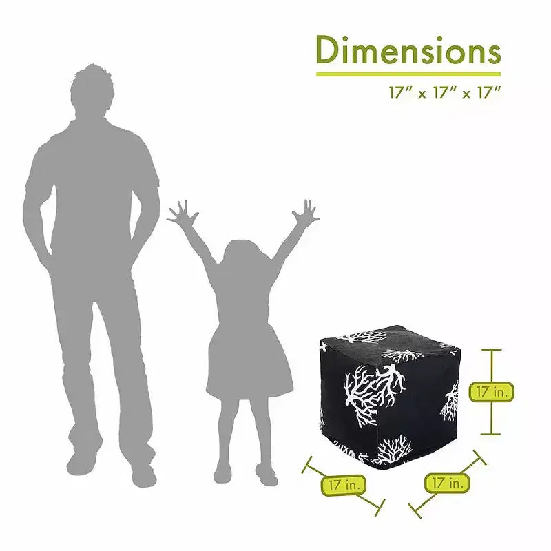 Majestic Home Goods,Pouf Cube Corail