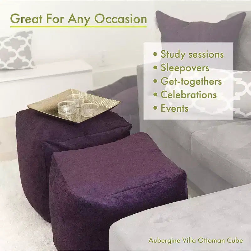 Majestic Home Goods,Pouf Cube Corail