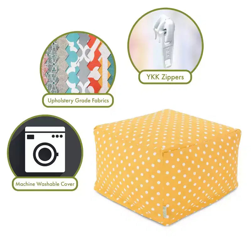 Pouf ottoman – Motif à pois Ikat