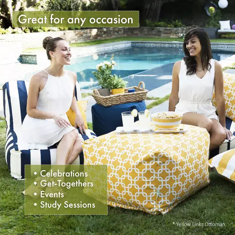 Pouf ottoman – Motif à pois Ikat